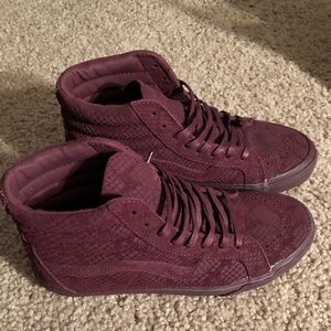Maroon snake print Vans Sk8 Hi